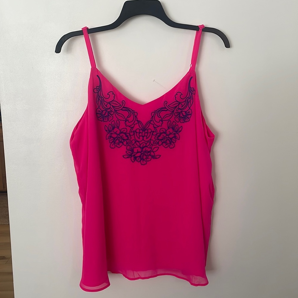 Torrid Chiffon Embroidered Flowy Top
